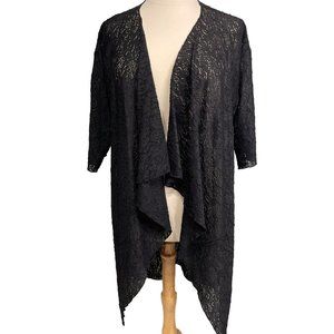 LuLaRoe Noir Collection Shirley Kimono Black Lace Womens Size Medium